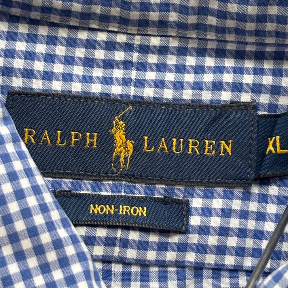 Polo Ralph Lauren Button Down Mens XL Blue Gingham US Open Tennis Preppy Pony - Picture 3 of 8